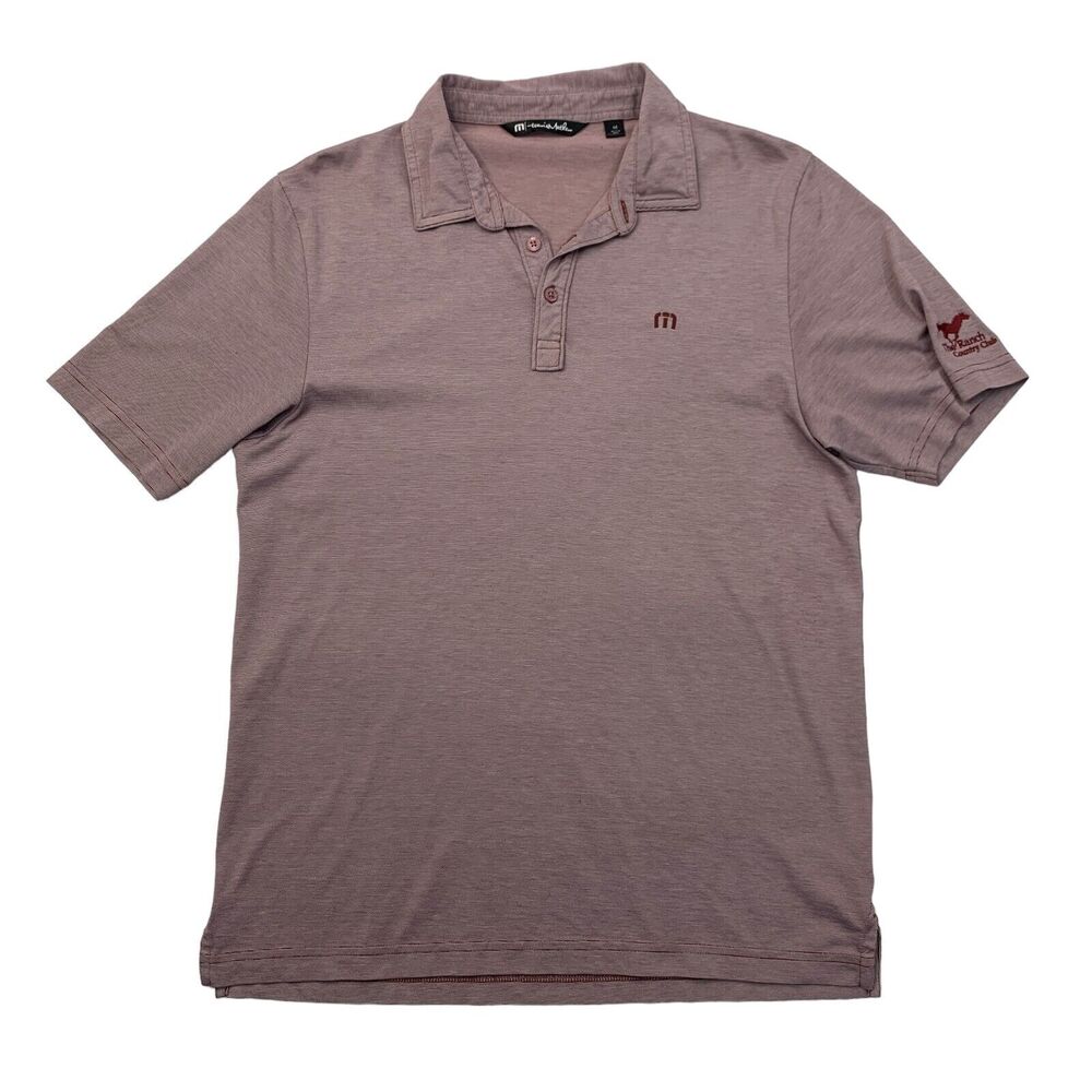 Travis Mathew Polo Shirt Mens M Medium Sable Embroidered Ranch Country Club Golf